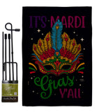 Mardi Gras Yall - Mardi Gras Spring Vertical Impressions Decorative Flags HG120302 Made In USA