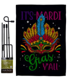 Mardi Gras Yall - Mardi Gras Spring Vertical Impressions Decorative Flags HG120302 Made In USA