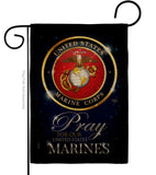 Pray United States Marines - Military Americana Vertical Impressions Decorative Flags HG120063 Made In USA