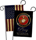 Pray United States Marines - Military Americana Vertical Impressions Decorative Flags HG120063 Made In USA
