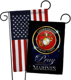 Pray United States Marines - Military Americana Vertical Impressions Decorative Flags HG120063 Made In USA