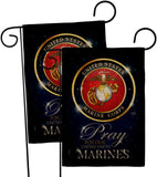 Pray United States Marines - Military Americana Vertical Impressions Decorative Flags HG120063 Made In USA