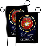 Pray United States Marines - Military Americana Vertical Impressions Decorative Flags HG120063 Made In USA