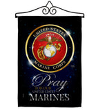 Pray United States Marines - Military Americana Vertical Impressions Decorative Flags HG120063 Made In USA