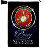 Pray United States Marines - Military Americana Vertical Impressions Decorative Flags HG120063 Made In USA