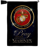 Pray United States Marines - Military Americana Vertical Impressions Decorative Flags HG120063 Made In USA