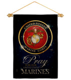 Pray United States Marines - Military Americana Vertical Impressions Decorative Flags HG120063 Made In USA