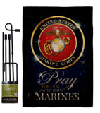 Pray United States Marines - Military Americana Vertical Impressions Decorative Flags HG120063 Made In USA