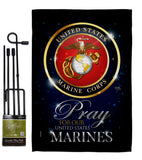 Pray United States Marines - Military Americana Vertical Impressions Decorative Flags HG120063 Made In USA