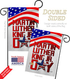 Happy MLK Day - Patriotic Americana Vertical Impressions Decorative Flags HG130314 Made In USA