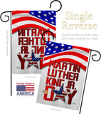 Happy MLK Day - Patriotic Americana Vertical Impressions Decorative Flags HG130314 Made In USA