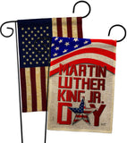 Happy MLK Day - Patriotic Americana Vertical Impressions Decorative Flags HG130314 Made In USA