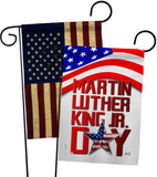 Happy MLK Day - Patriotic Americana Vertical Impressions Decorative Flags HG130314 Made In USA