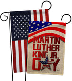 Happy MLK Day - Patriotic Americana Vertical Impressions Decorative Flags HG130314 Made In USA