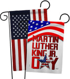 Happy MLK Day - Patriotic Americana Vertical Impressions Decorative Flags HG130314 Made In USA