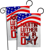 Happy MLK Day - Patriotic Americana Vertical Impressions Decorative Flags HG130314 Made In USA