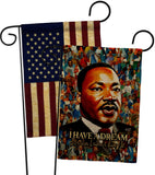 MLK Dream - Patriotic Americana Vertical Impressions Decorative Flags HG130434 Made In USA