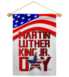 Happy MLK Day - Patriotic Americana Vertical Impressions Decorative Flags HG130314 Made In USA