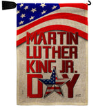 Happy MLK Day - Patriotic Americana Vertical Impressions Decorative Flags HG130314 Made In USA