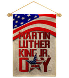 Happy MLK Day - Patriotic Americana Vertical Impressions Decorative Flags HG130314 Made In USA