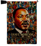 MLK Dream - Patriotic Americana Vertical Impressions Decorative Flags HG130434 Made In USA