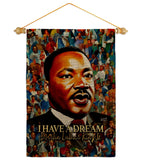 MLK Dream - Patriotic Americana Vertical Impressions Decorative Flags HG130434 Made In USA