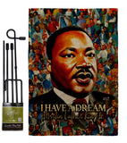 MLK Dream - Patriotic Americana Vertical Impressions Decorative Flags HG130434 Made In USA