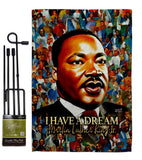 MLK Dream - Patriotic Americana Vertical Impressions Decorative Flags HG130434 Made In USA