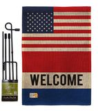 US Welcome - Merchant Special Occasion Vertical Impressions Decorative Flags HG140854 Made In USA