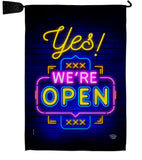 Yes We're Open - Merchant Special Occasion Vertical Impressions Decorative Flags HG190007 Made In USA