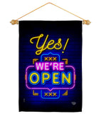 Yes We're Open - Merchant Special Occasion Vertical Impressions Decorative Flags HG190007 Made In USA