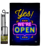 Yes We're Open - Merchant Special Occasion Vertical Impressions Decorative Flags HG190007 Made In USA