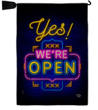 Yes We're Open - Merchant Special Occasion Vertical Impressions Decorative Flags HG190007 Made In USA