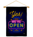 Yes We're Open - Merchant Special Occasion Vertical Impressions Decorative Flags HG190007 Made In USA