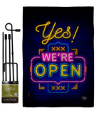 Yes We're Open - Merchant Special Occasion Vertical Impressions Decorative Flags HG190007 Made In USA