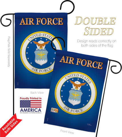 Breeze Decor Garden Flag Air Force Americana – 33x47 Cm, Doppelseitig, Wetterfest