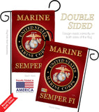 Marine Corps - Military Americana Vertical Impressions Decorative Flags HG108057 Made In USA