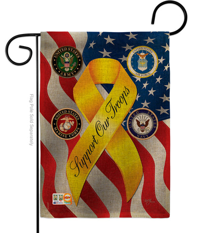 Support Our Troops Freedom - Military Americana Vertical Impressions Decorative Flags HG108060 Made In USA