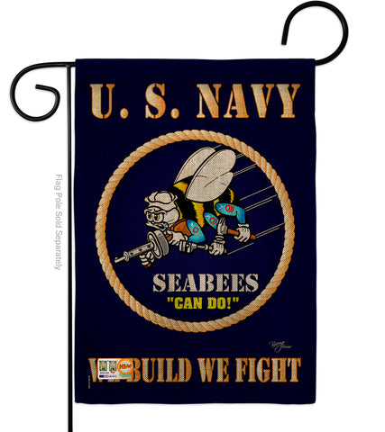 Sea Bees - Military Americana Vertical Impressions Decorative Flags HG108071 Made In USA