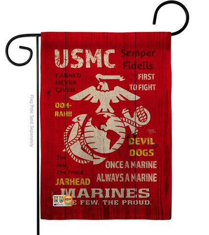 USMC - Military Americana Vertical Impressions Decorative Flags HG108405 Made In USA