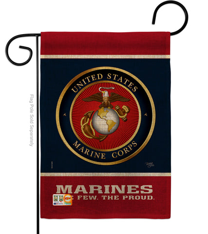 Proud Marine Corps - Military Americana Vertical Impressions Decorative Flags HG108406 Made In USA