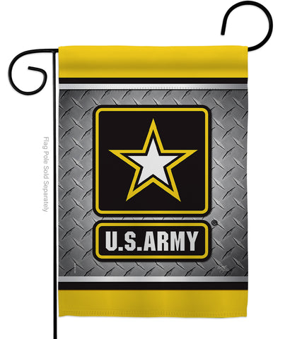 US Army Steel - Military Americana Vertical Impressions Decorative Flags HG108420 Made In USA