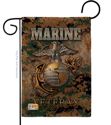 US Marine Veteran - Military Americana Vertical Impressions Decorative Flags HG108424 Made In USA