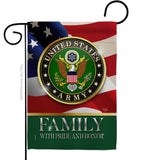 US Army Family Honor - Military Americana Vertical Impressions Decorative Flags HG108427 Made In USA