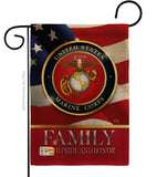 US Marine Family Honor - Military Americana Vertical Impressions Decorative Flags HG108428 Made In USA