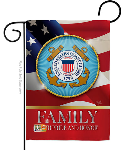 US Coast Guard Family Honor - Military Americana Vertical Impressions Decorative Flags HG108429