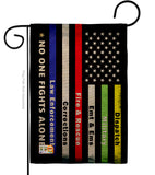 No One Fights Alone - Military Americana Vertical Impressions Decorative Flags HG108431 Made In USA