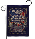 We Did Not Fight - Military Americana Vertical Impressions Decorative Flags HG108442 Made In USA