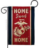 Home Sweet Marine Corps - Military Americana Vertical Impressions Decorative Flags HG108452 Made In USA