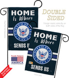 Home is Where Navy - Military Americana Vertical Impressions Decorative Flags HG108457 Made In USA